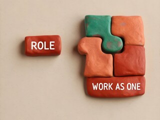 Team Collaboration Concept with Colorful Puzzle Pieces on Surface