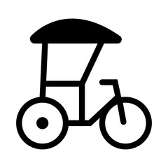 pedicab silhouette icon design template