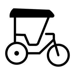 pedicab silhouette icon design template