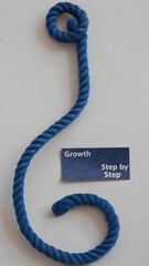 Blue Rope Loop Symbolizing Growth and Progress Step by Step