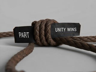 Symbol of Strength and Collaboration with Rope and Inspirational Words