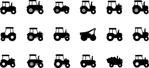 Tractor editable stroke outline icon isolated on white background flat vector illustration. Pixel perfect. 64 x 64.
