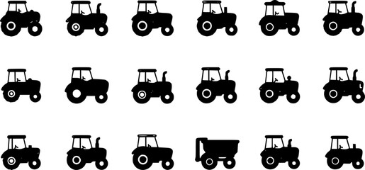 Tractor editable stroke outline icon isolated on white background flat vector illustration. Pixel perfect. 64 x 64.
