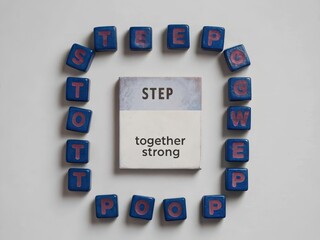 Educational Word Game with Colorful Letter Blocks and Focused Message