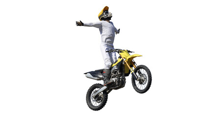 Moto freestyle rider isolated PNG.