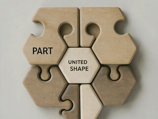 Wooden Puzzle Pieces Representing Unity, Collaboration, and Connection