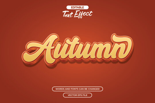 Autumn editable text effect with 3d text style