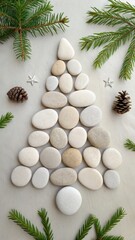Nature Inspired Stone Christmas Tree Design with Pine Elements