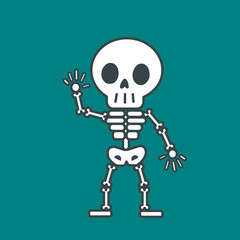 Cute Cartoon Skeleton Illustration
