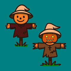 Cute Halloween Scarecrow Characters
