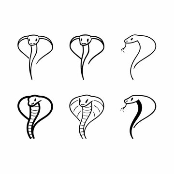 Collection of cobra illustrations, showcasing diverse styles and perspectives of the snake