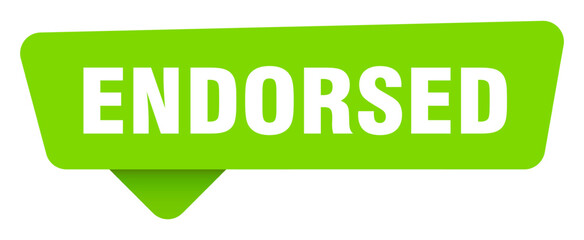 endorsed green sign isolated on transpatent background. endorsed sticker
