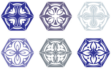 set of diamond Geometric Adornos Hexagon Pattern