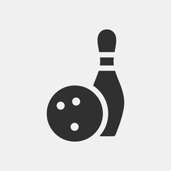 Bowling. Simple monochrome icon: bowl and ball