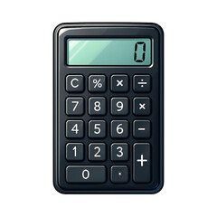 Classic Black Digital Calculator Illustration