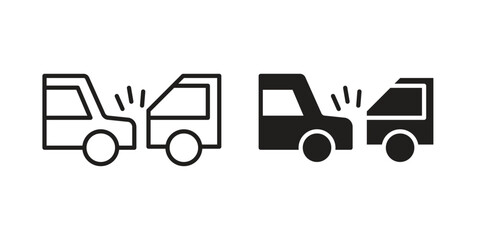 Rear end collision icon vector sign symbol