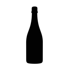 Silhouette of a classic champagne bottle for beverage design and marketing projects silhouette flat design vector illustration white background
