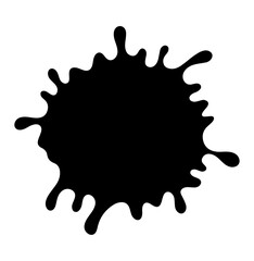 Ink blot icon. Editable vector illustration of black splash symbol with irregular edges. EPS abstract stain graphic