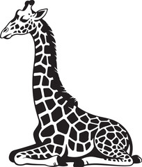Resting Giraffe Elegant Artwork