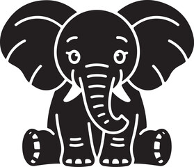 Cute Baby Elephant Icon Design