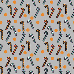 Colorful Candy Cane seamless Pattern for Holiday Design and Gift Wrapping