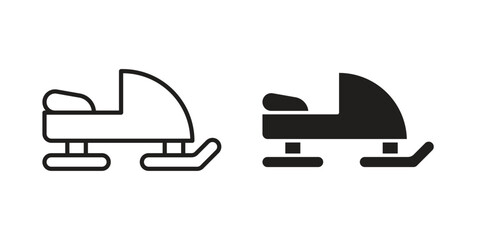 Snowmobile icon vector sign symbol