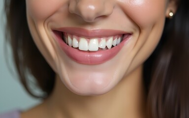 Obraz premium a close up view of female smiling. High quality