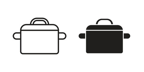 Stew pot icon vector sign symbol