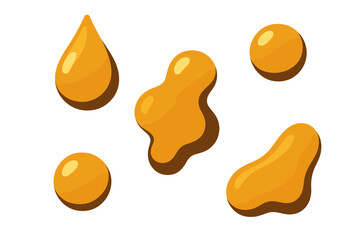 Vibrant yellow drops and blobs showcase playful shapes on a bright background