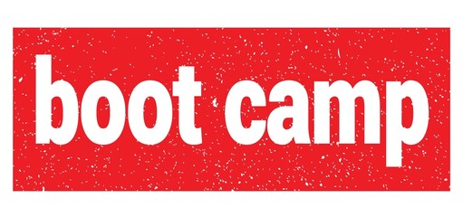 boot camp text written on red stamp sign.