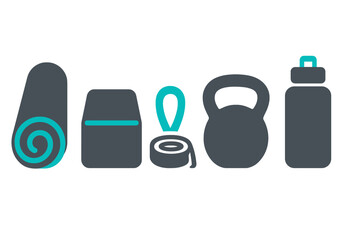 Equipment collection for fitness training in a home gym setting