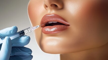 Obraz premium Lip Augmentation Procedure for Enhanced Beauty Transforming Facial Features and Profile Aesthetics