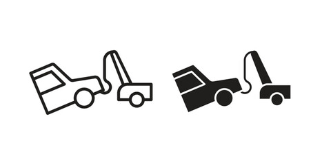 Towed car icon vector sign symbol