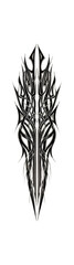 Abstract ornamental design in silver and black on dark background