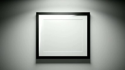 empty picture frame on wall with spotlight and shifting light - Powered by Adobe
