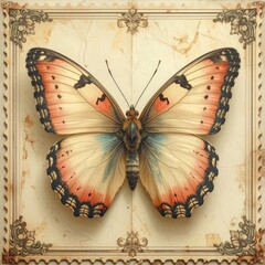 Vintage postage stamp of a butterfly