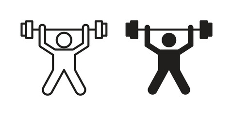 Weightlifter icon vector sign symbol