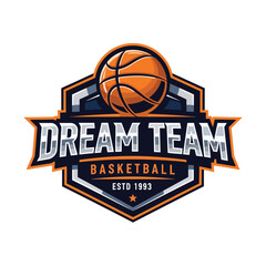 Dream Team Basketball Logo Vector Illustration
