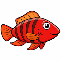 vector illustration of a goldfish