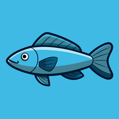fish on blue background