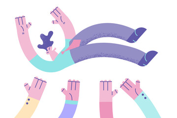 Job success, winning prize, goal achievement celebration concept.