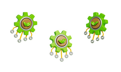 친환경 녹색 에너지 기술 아이콘 Eco Friendly Green Energy Technology Icon 