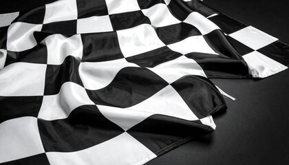 Checkered flag in motion—final signal rippling through darkness and racing legacy.