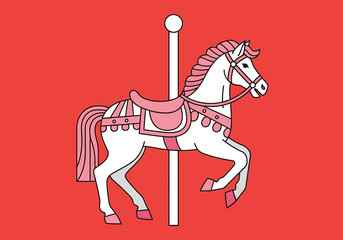 Classic Carousel Horse from an Amusement Park, Fun and Nostalgic