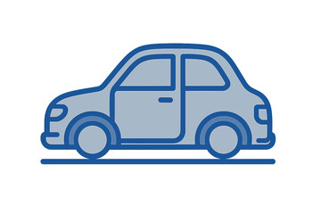 Stylized blue car icon representing modern transportation and personal mobility