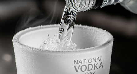 Celebrating National Vodka Day with a Refreshing Pour of Clear Spirit into a Sugar Rimmed Glass