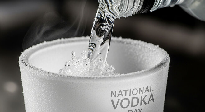 Celebrating National Vodka Day with a Refreshing Pour of Clear Spirit into a Sugar Rimmed Glass
