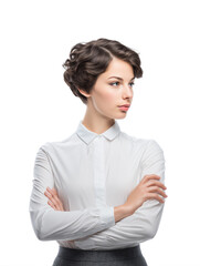 Confident Businesswoman in Stylish Suit with Modern Androgynous Look