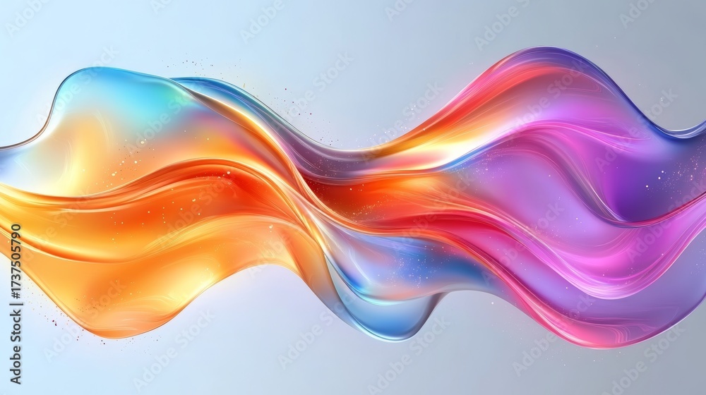 Wall mural vibrant iridescent abstract backdrop with fluid gradient colors and elegant motion surface design