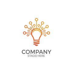 Light Bulb Logo Template with Creative Design Elements